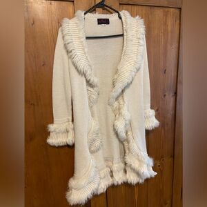 Fur trim cardigan